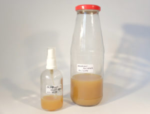 DIY-Reiniger in Sprühfläschchen und Vorratsflasche